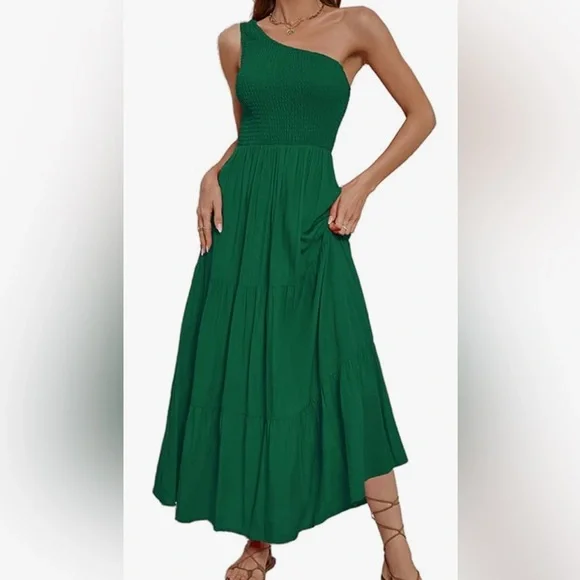 Amazon | Dresses | Amazon Sleeveless One Shoulder Maxi Summer Dress |  Poshmark
